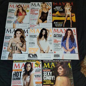8 Maxim 2005 06 2014 Cindy Eva Alyssa Military Sophia Emmanuelle Paula Magazine